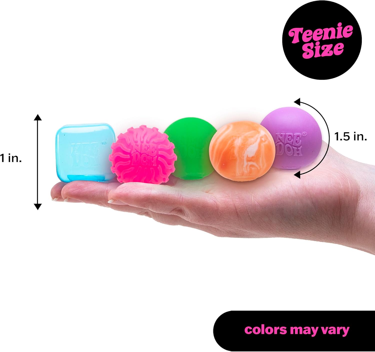 NeeDoh Teenie 10-Pack – 5 Styles Inc. Nice Ice Baby, Original, Swirl, Ripples & Glow