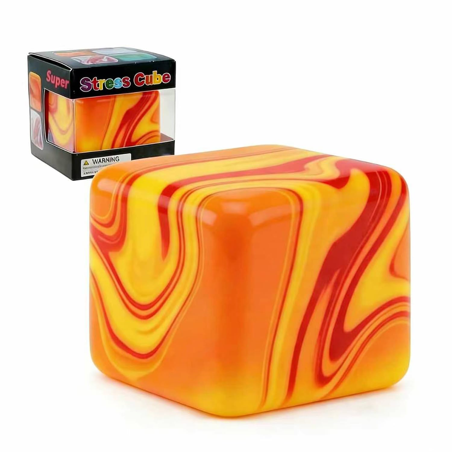 Swirl Stress Cube Squishy Toys, Slow Rebound Squishy Fidget Toy for Adults, Unique Swirling Color Mixing, Slow Rising Sensory Toys for Anxiety Stress Relief (Purple)