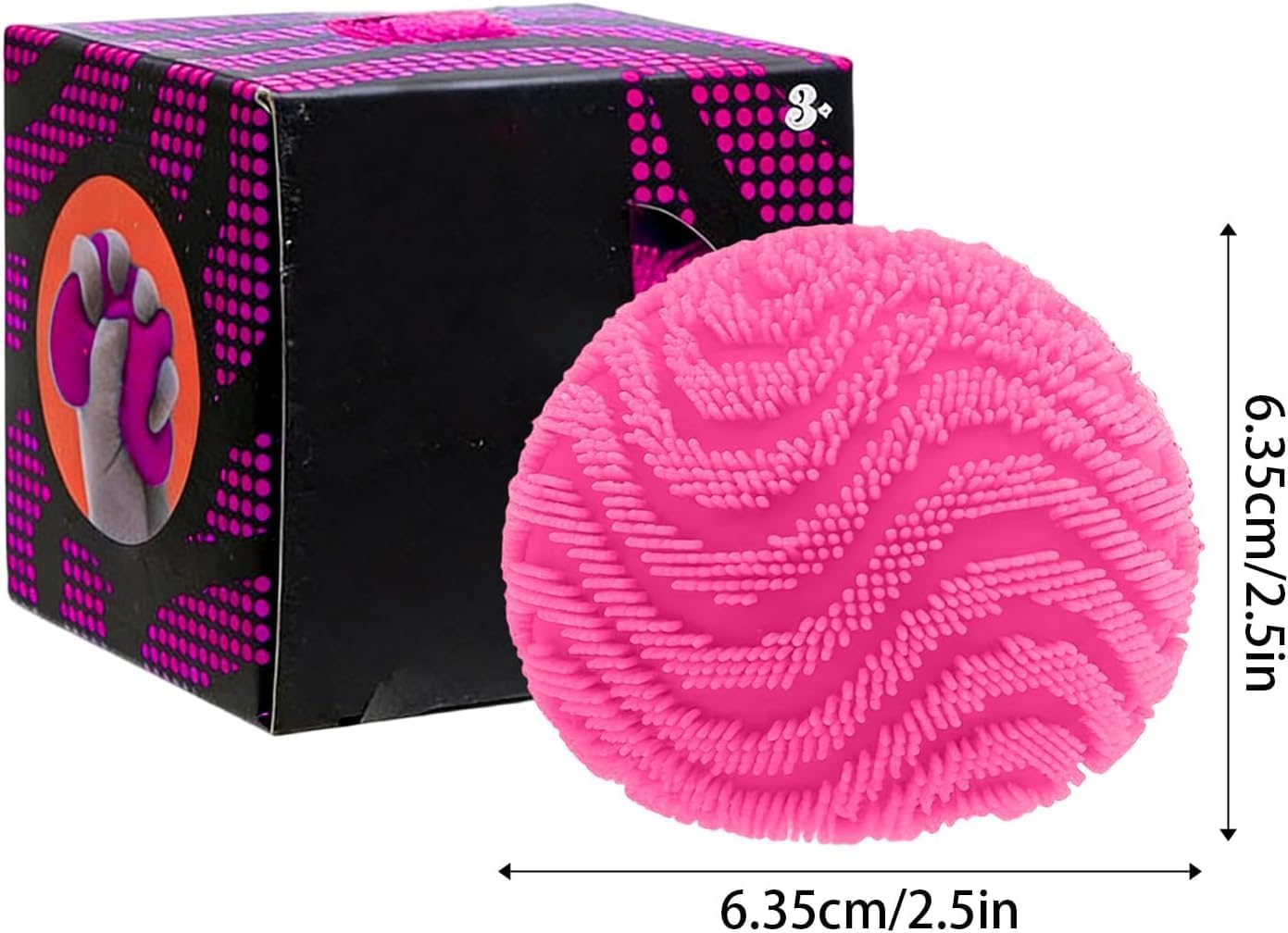 Fuzz Ball Squishy Stress Ball, Stress Fun Desk Fuzz Squeeze Ball, Plush Squeeze Ball for Desktop (Purple)