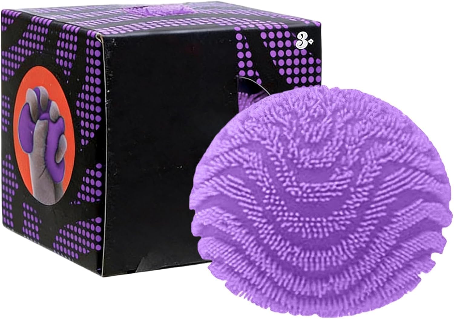 Fuzz Ball Squishy Stress Ball, Stress Fun Desk Fuzz Squeeze Ball, Plush Squeeze Ball for Desktop (Purple)