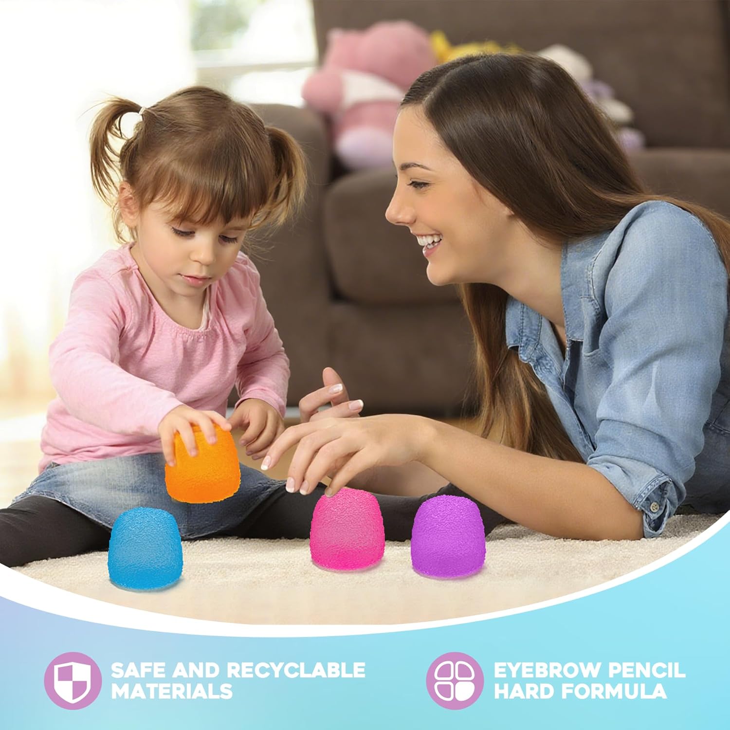 Stress Balls-Gumdrop Squishy Stress for Kids and Adults, Super Solid Squeeze Ball, Sensory for Stress Relief, Birthday, Easter Basket Stuffers and Party Favors(Pink)