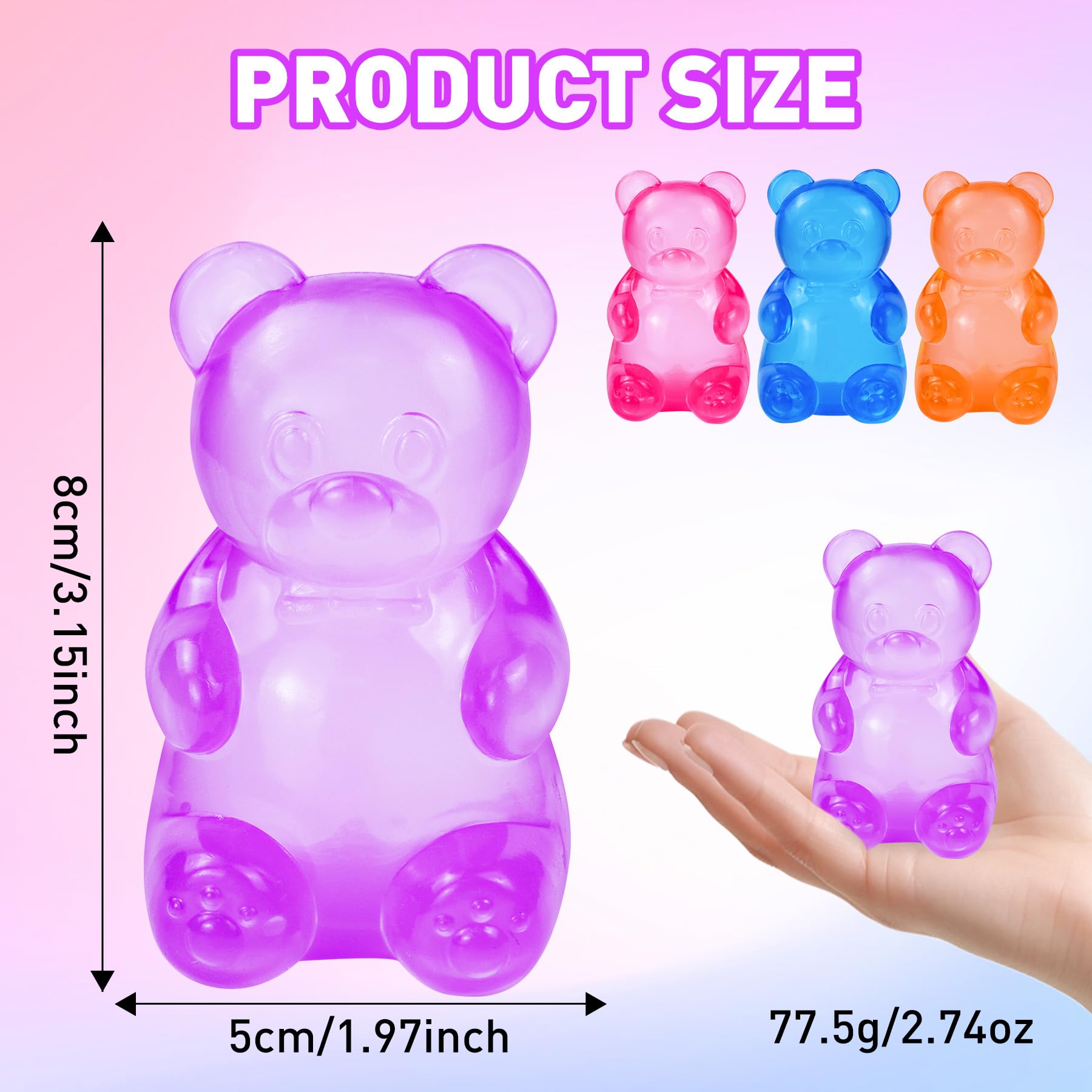 NeeDoh Gummy Bear Taba Squishy – Jelly Bear Squeeze Toy