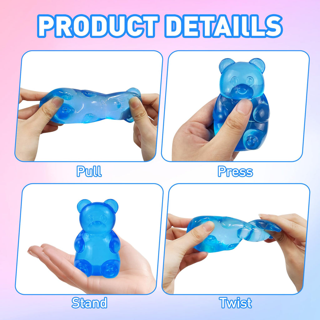 NeeDoh Gummy Bear Taba Squishy – Jelly Bear Squeeze Toy