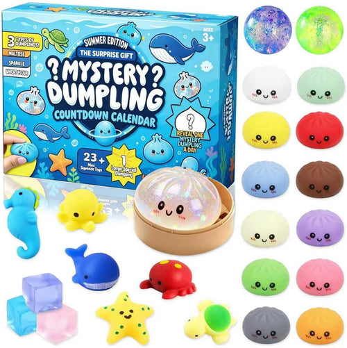 Mystery Dumpling Squishy Advent Calendar – 24 Blind Box Squishies