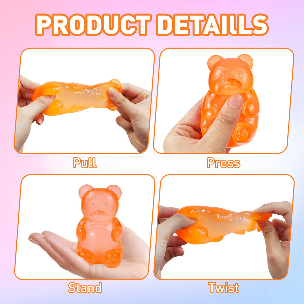 NeeDoh Gummy Bear Taba Squishy – Jelly Bear Squeeze Toy