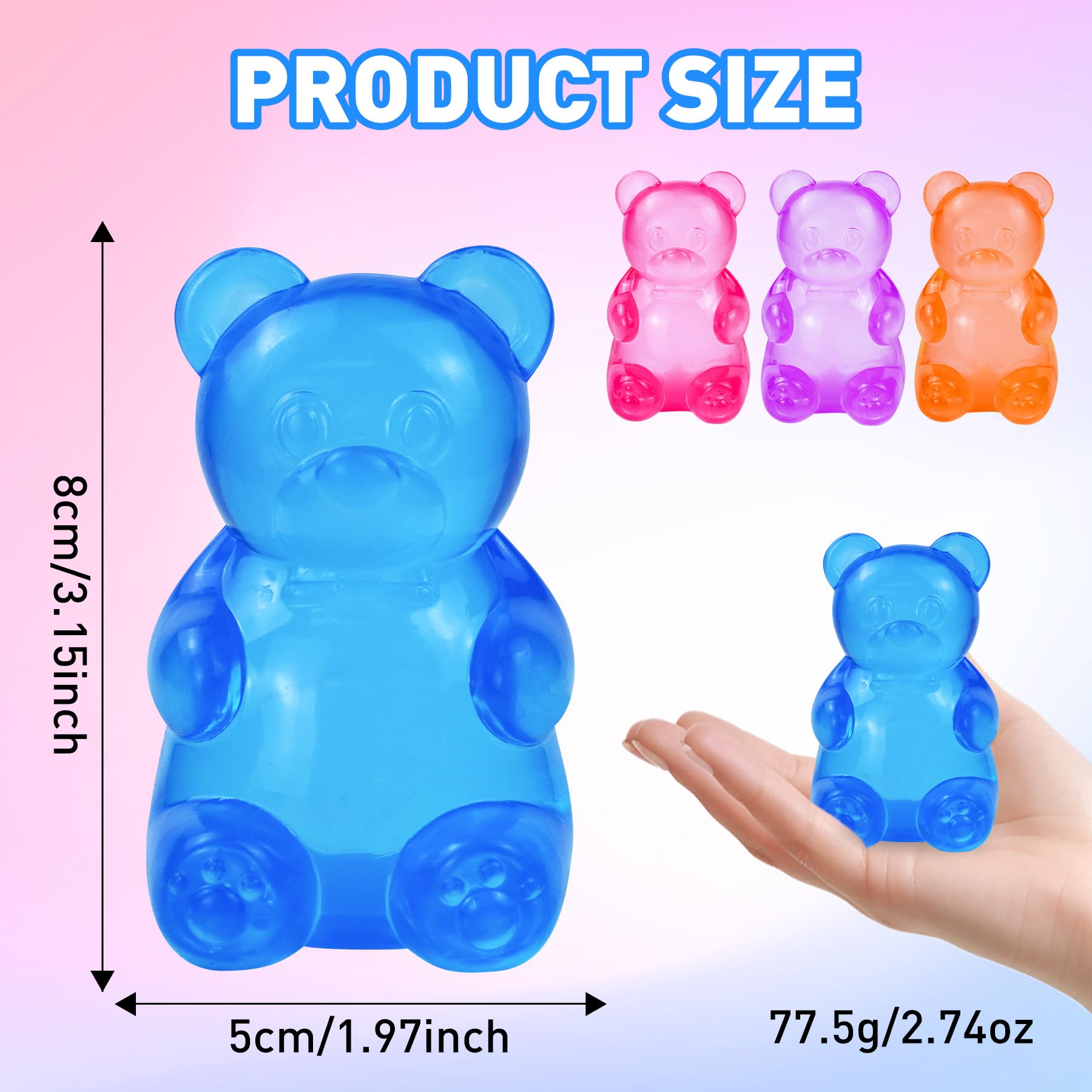 NeeDoh Gummy Bear Taba Squishy – Jelly Bear Squeeze Toy