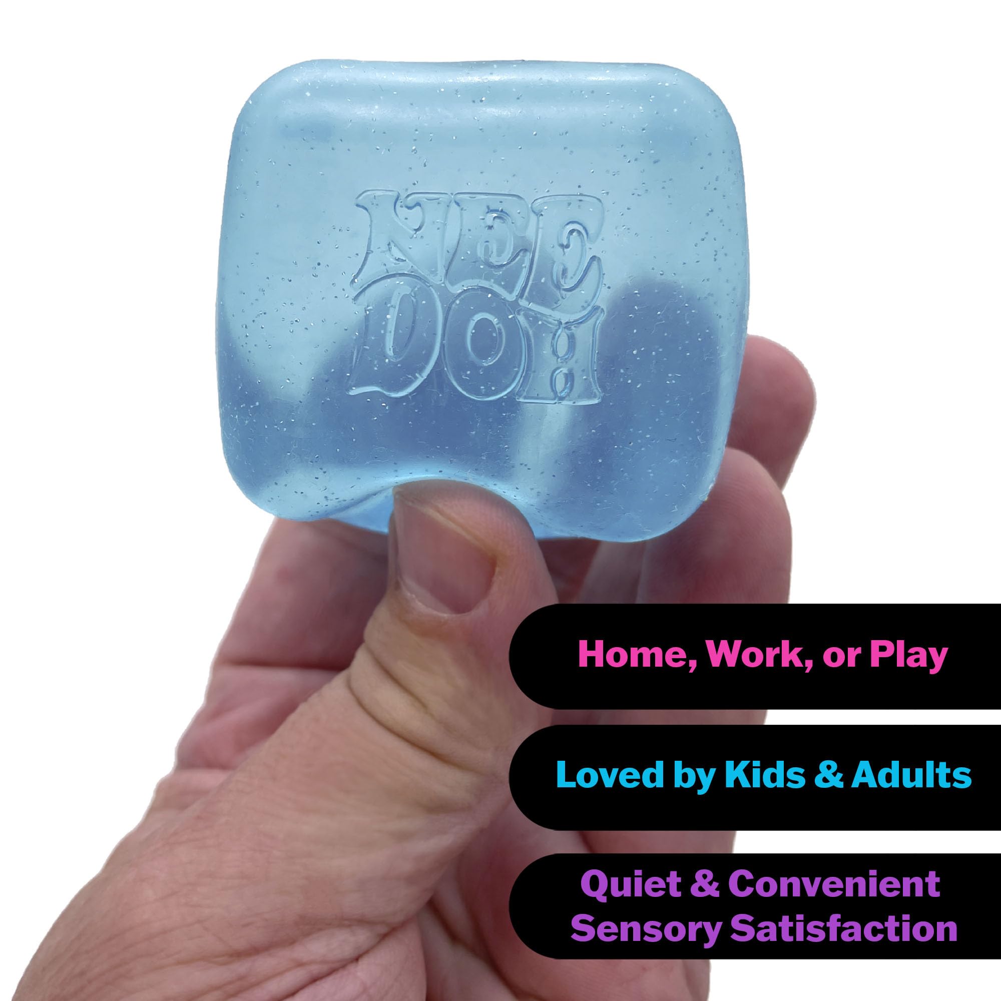 NeeDoh Nice Cube – Super Solid Squish Sensory Squeeze Fidget Toy