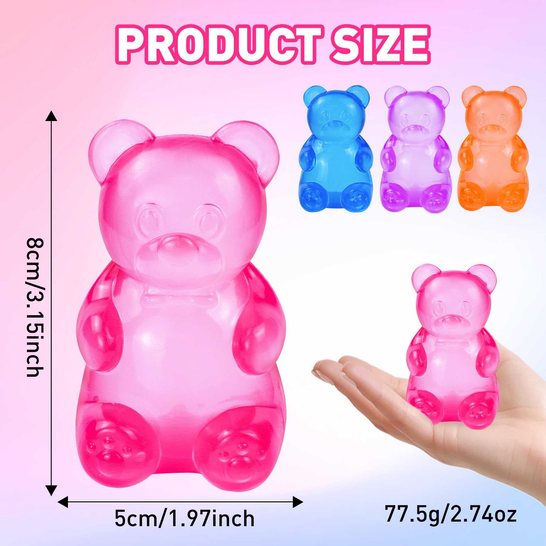 NeeDoh Gummy Bear Taba Squishy – Jelly Bear Squeeze Toy