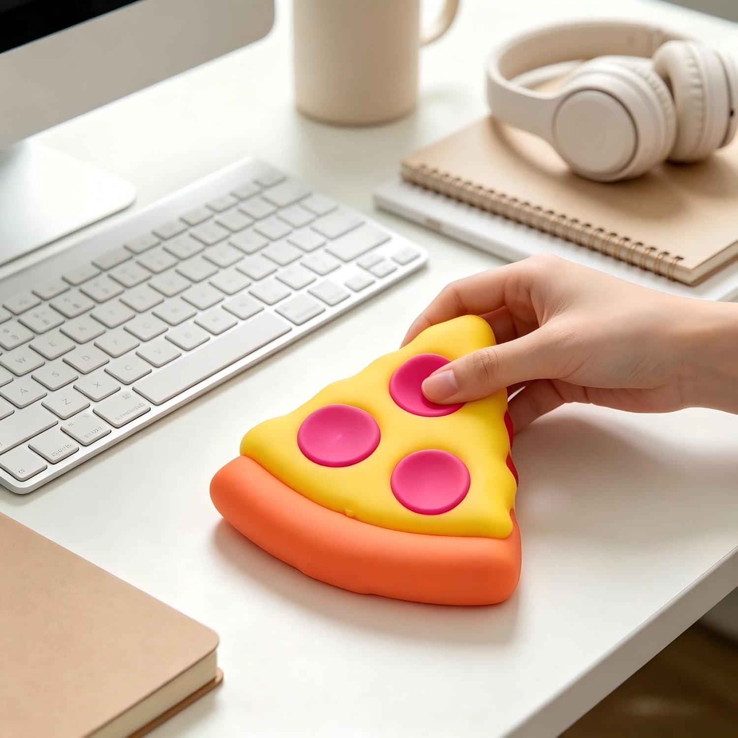 Squishy Ice Cream Squeeze Toys, Cute Pizza Fidget Toys, Cute Food Shaped Fidget Sensory Toys, Soft Anxiety Relief Hand Toys for Adults & Teens, Party Favors, Desk Decor & Relaxation Gifts