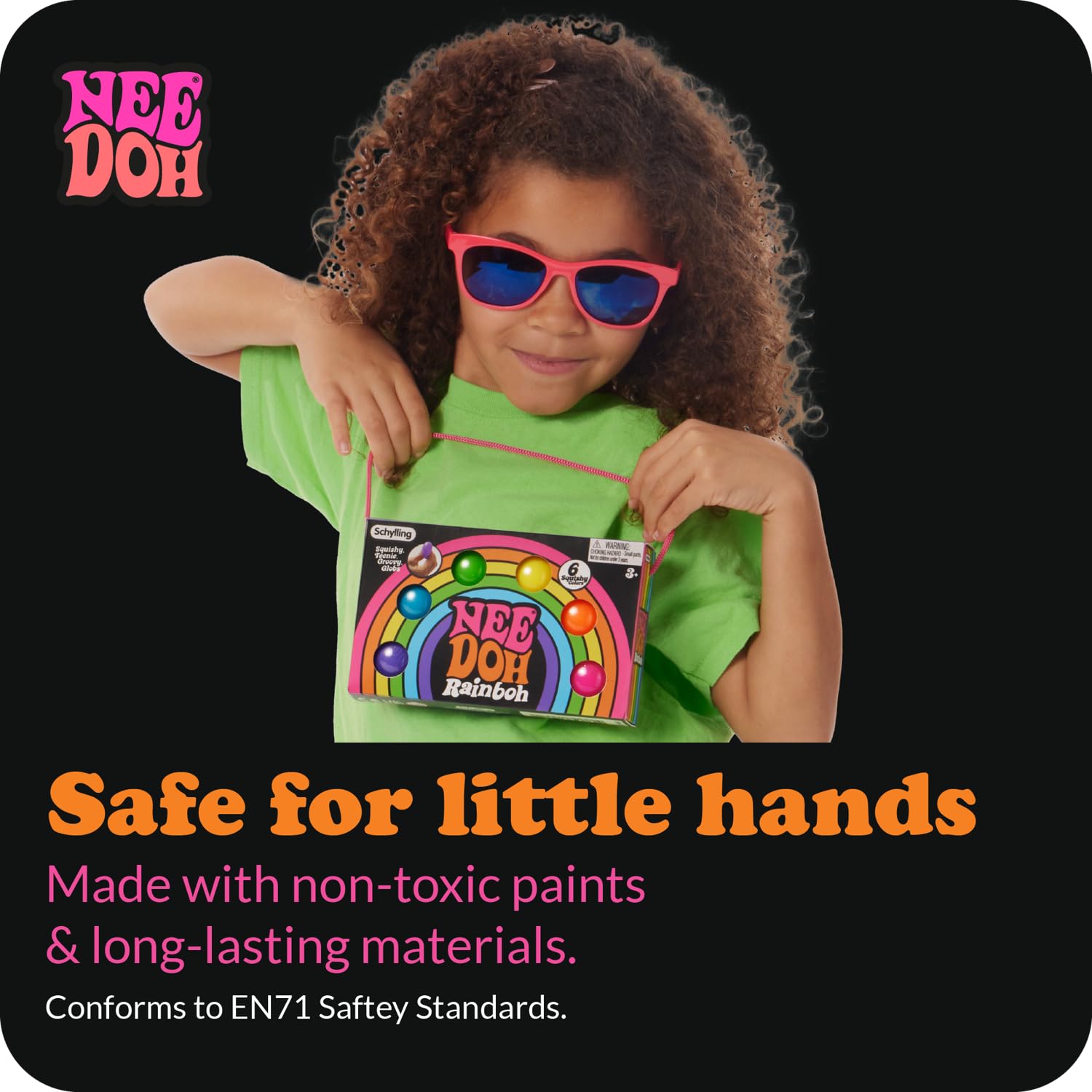 NeeDoh Rainbow - 6-Pack Mini Stress Balls, All Colours