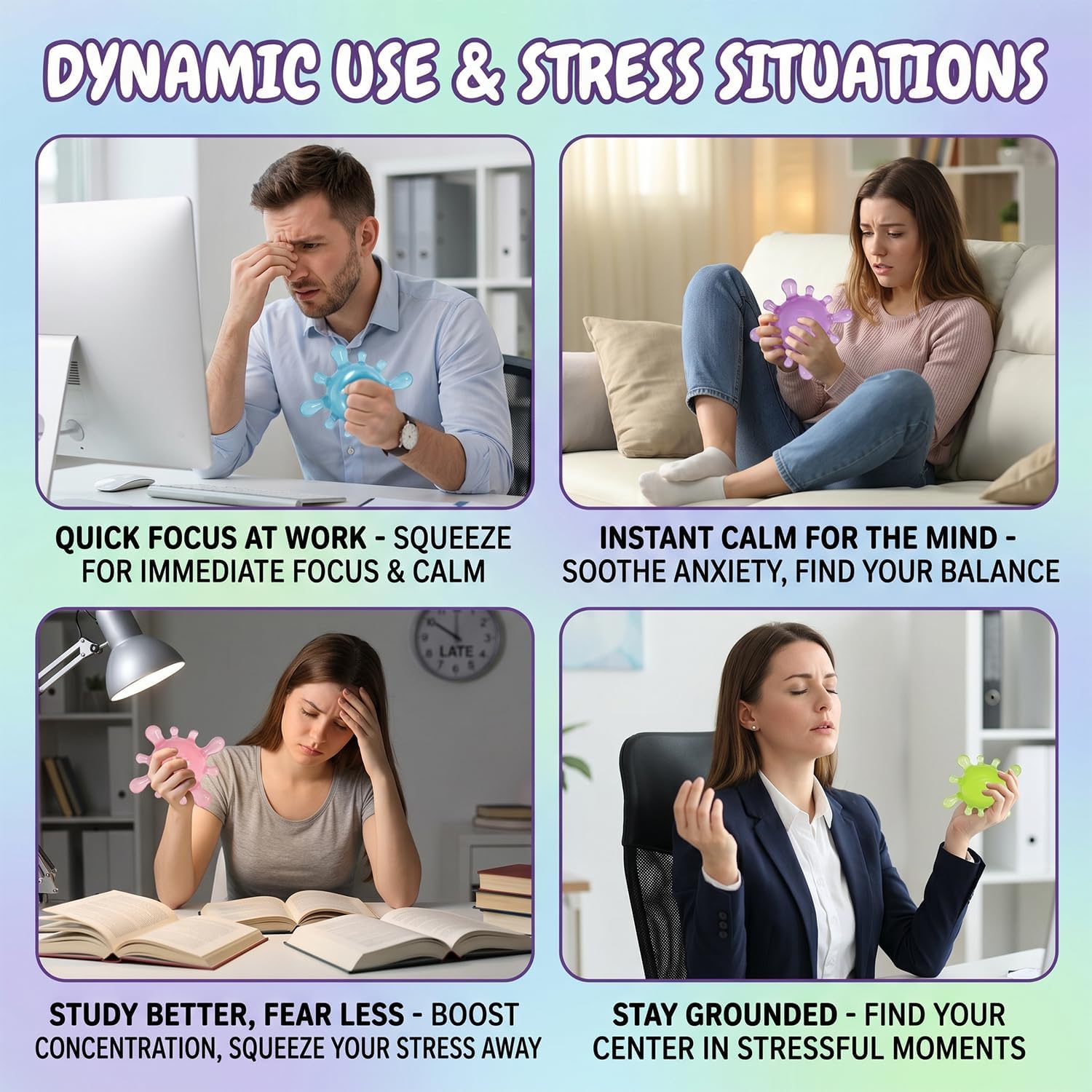 Fidget Toys Stress Balls for Kids,Squishy Stress Splat Toys,Stress Splat Toy,Squishies Anxiety Stress Relief,ADHD Office Mental Health Gifts Prizes Autism Party Favors (Purple)
