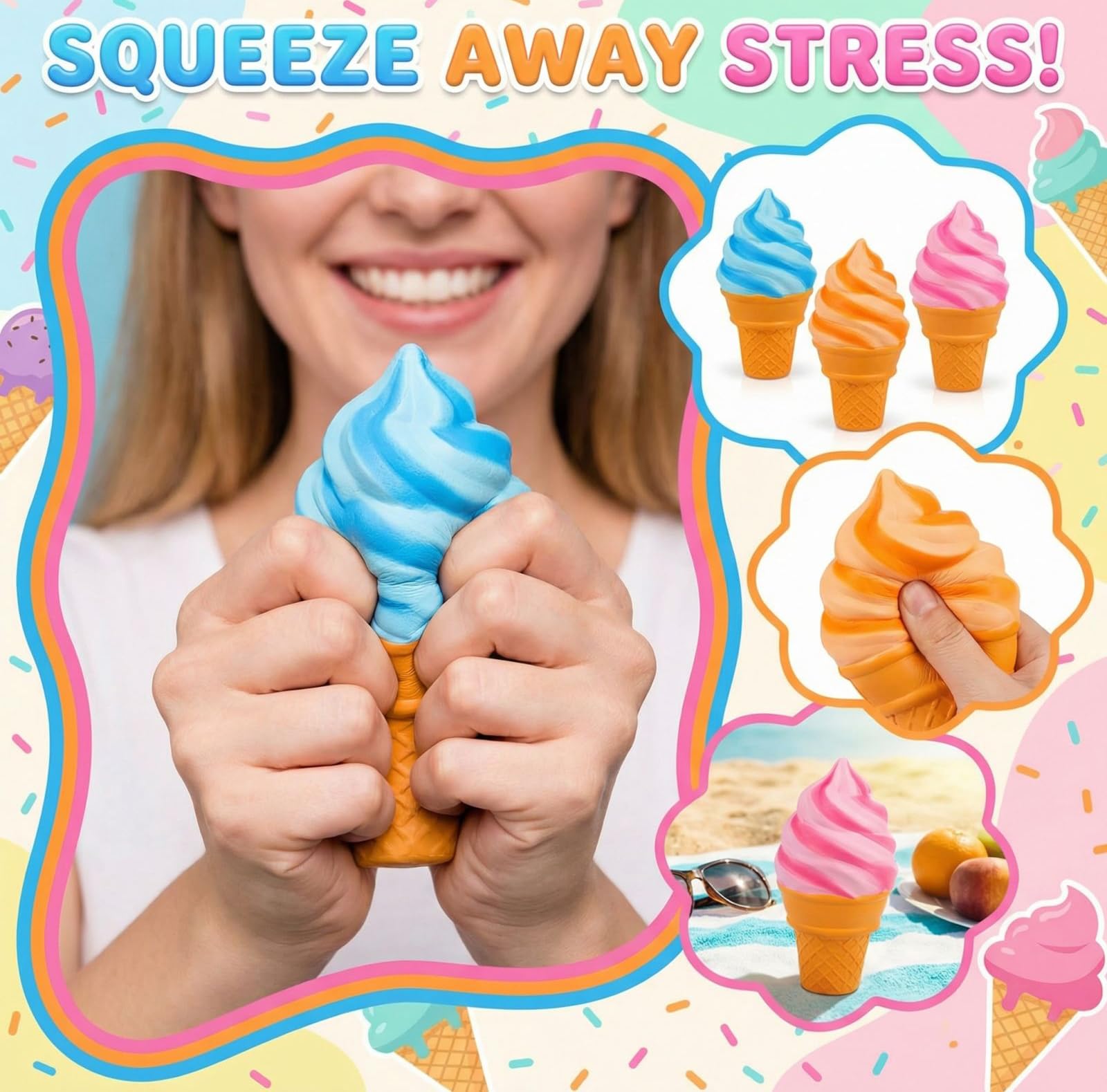 NeeDoh Ice Cream Squishy – Nice Cream Cone