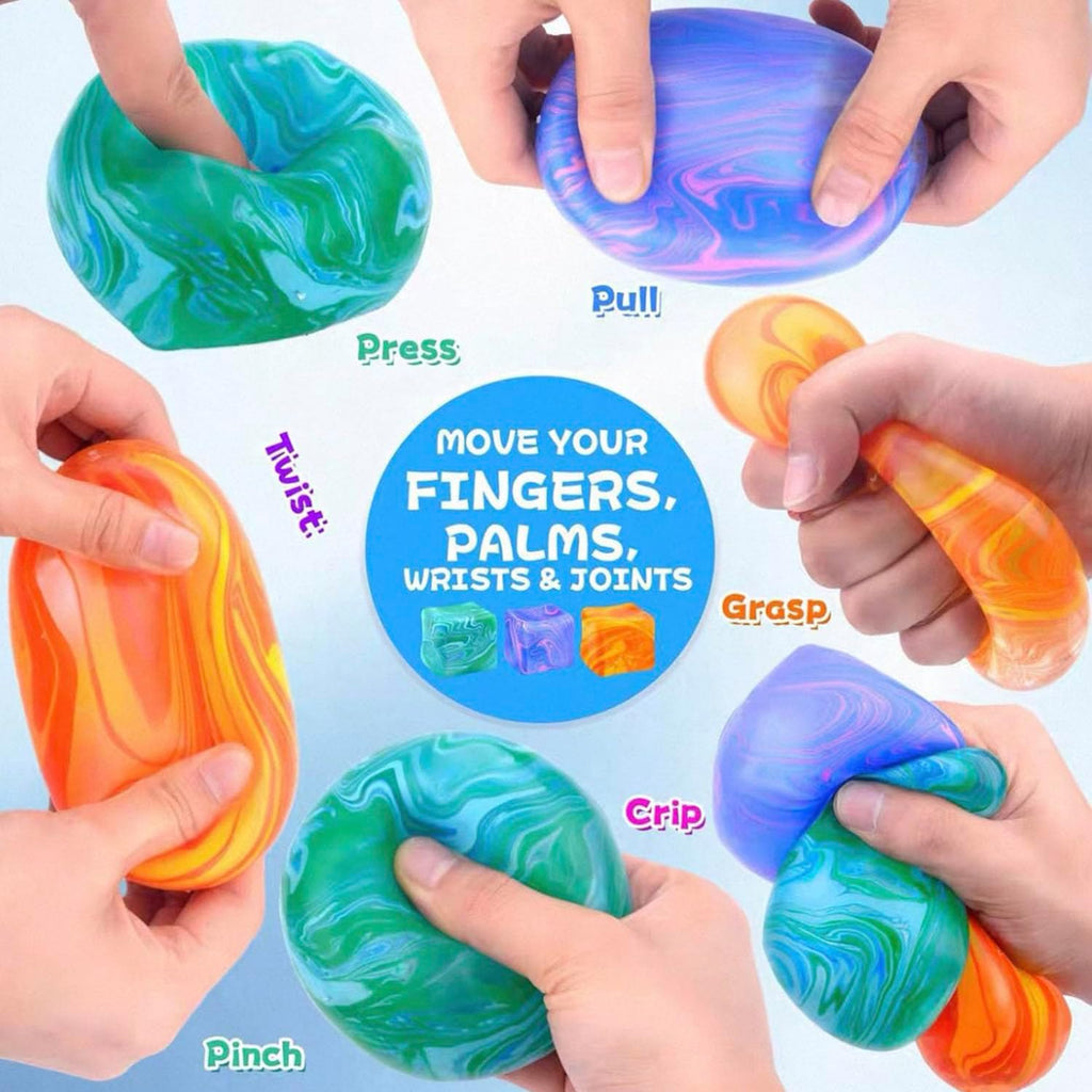 Swirl Stress Cube Squishy Toys, Slow Rebound Squishy Fidget Toy for Adults, Unique Swirling Color Mixing, Slow Rising Sensory Toys for Anxiety Stress Relief (Purple)