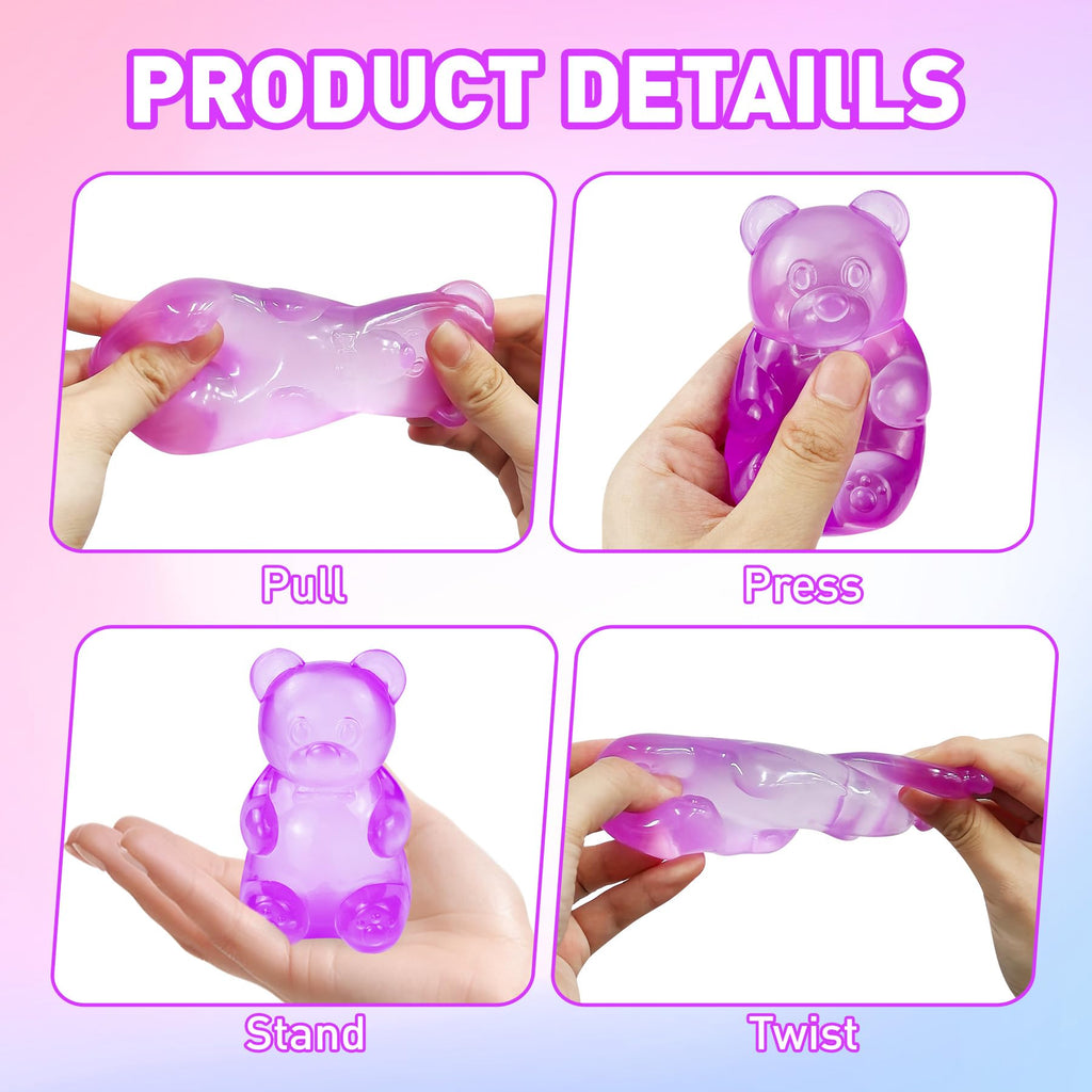 NeeDoh Gummy Bear Taba Squishy – Jelly Bear Squeeze Toy