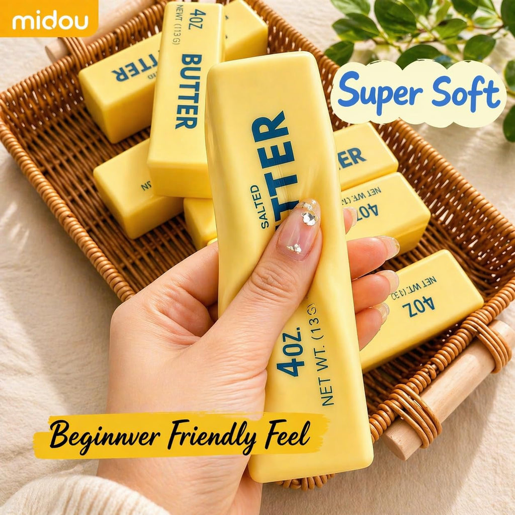 NeeDoh Butter Squishy – Realistic Slow-Rise Butter Stick Midou