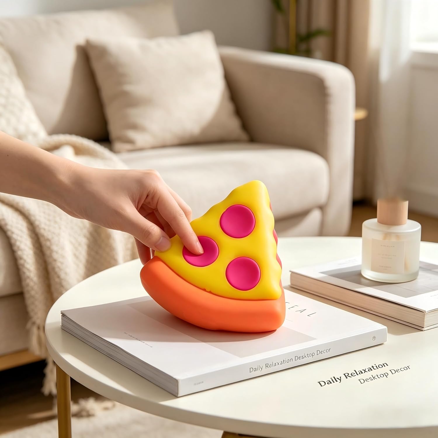 Squishy Ice Cream Squeeze Toys, Cute Pizza Fidget Toys, Cute Food Shaped Fidget Sensory Toys, Soft Anxiety Relief Hand Toys for Adults & Teens, Party Favors, Desk Decor & Relaxation Gifts
