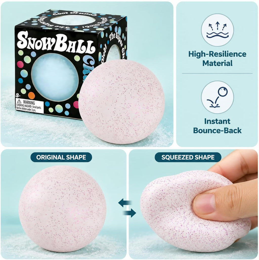 Snowball Stress Relief, Squeeze Fidget Ball for Adults,Slow Rise Portable Desk Ball,Relaxation & Daily Calm Gifts