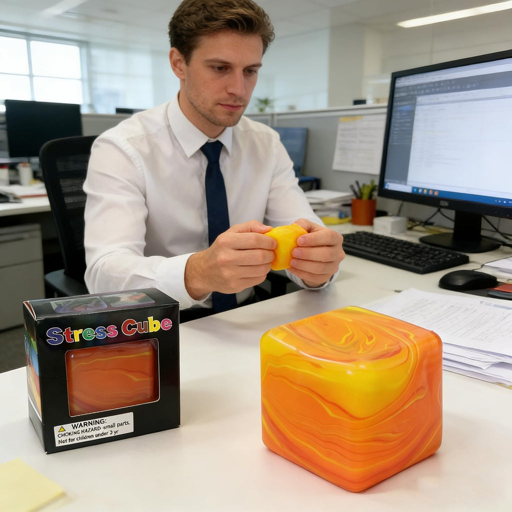 Swirl Stress Cube Squishy Toys, Slow Rebound Squishy Fidget Toy for Adults, Unique Swirling Color Mixing, Slow Rising Sensory Toys for Anxiety Stress Relief (Purple)