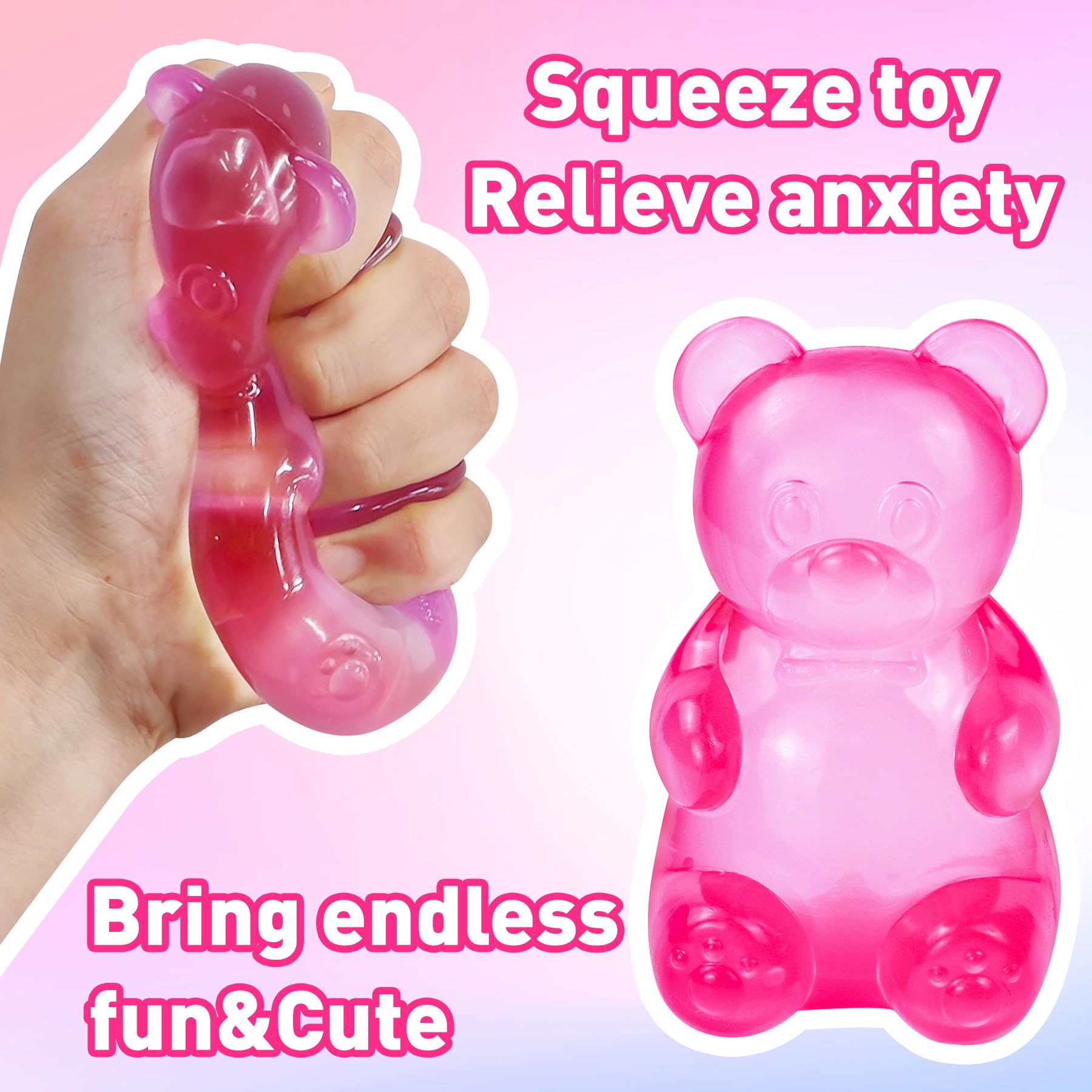 NeeDoh Gummy Bear Taba Squishy – Jelly Bear Squeeze Toy
