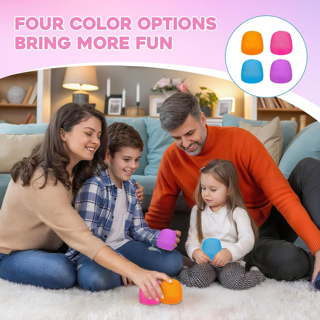 Stress Balls-Gumdrop Squishy Stress for Kids and Adults, Super Solid Squeeze Ball, Sensory for Stress Relief, Birthday, Easter Basket Stuffers and Party Favors(Pink)