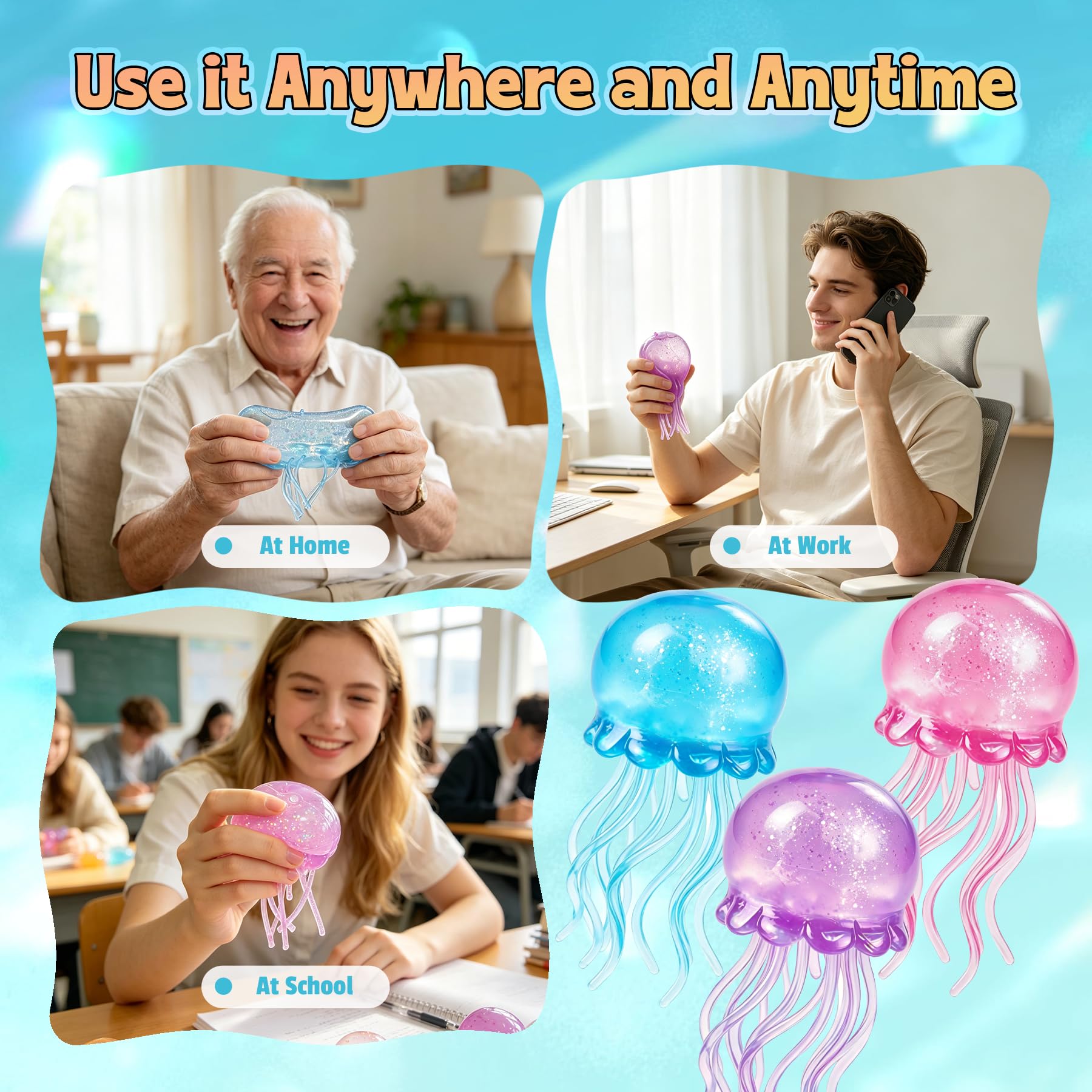 NeeDoh Jellyfish – JellySquish Sparkle Squishy
