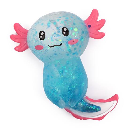 Axolotl Squishy Toy – Glitter Stretch & Squeeze Toys