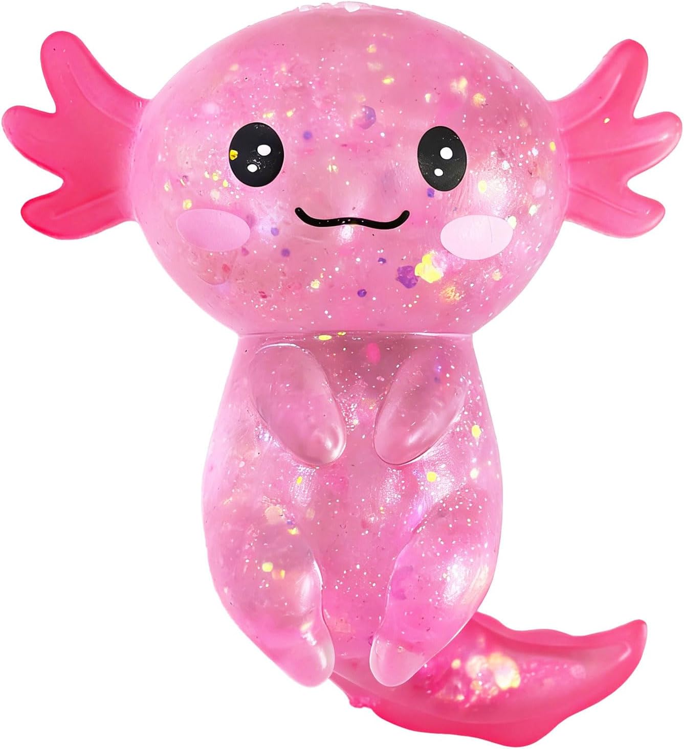 Pink Axolotl Squishy Stress Relief Toy, Stretchy Axolotls Stress Soft Squeeze Sensory Fidget Toys for Kids Adults, Cute Axolotls Squishies Party Favors Classroom (Pink)