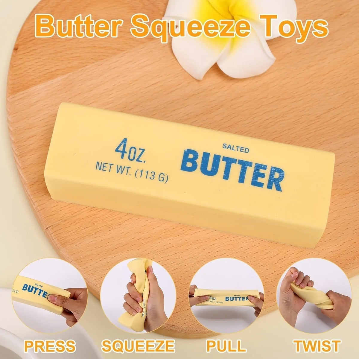 NeeDoh Butter Squish. Stretch and Squeeze Butter Stress Toys Midou