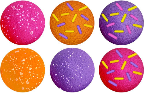 NeeDoh Donut Holes mini doughnut squishy toys with sprinkles powdered sugar and cakey designs in bakery style box