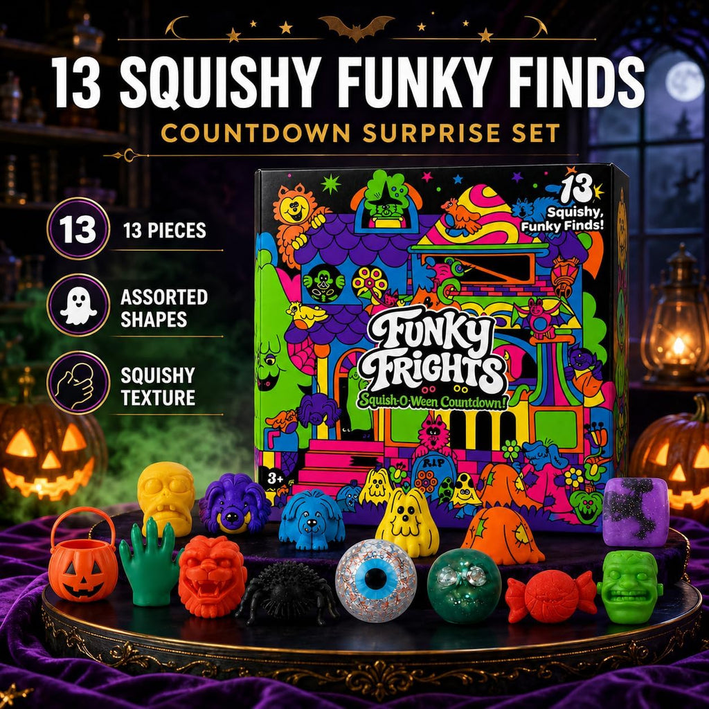 NeeDoh Funky Frights advent calendar box, 13 squishy countdown surprises
