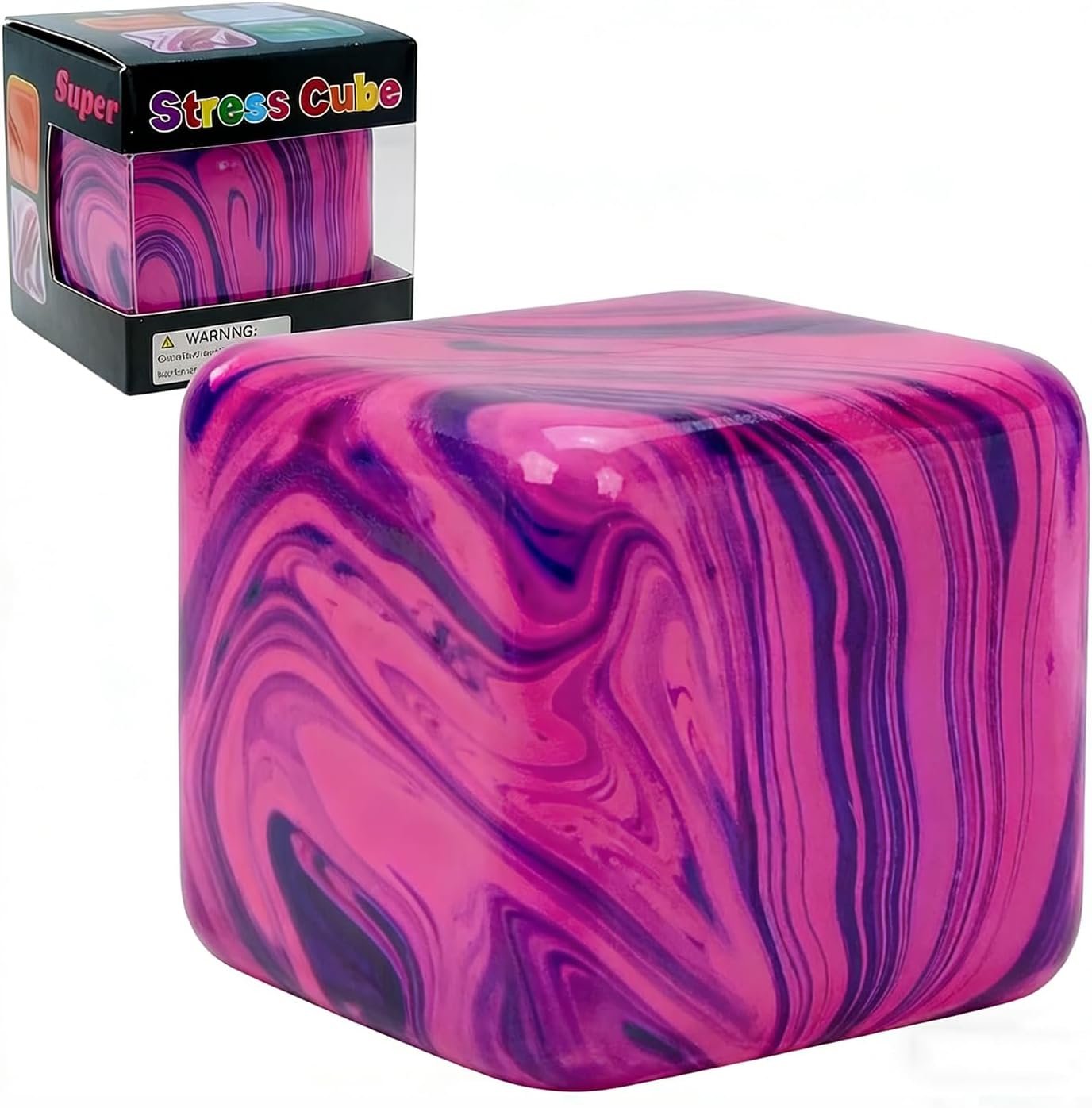 Schylling NeeDoh Swirl Stress Cube Squishy Toys, Slow Rebound Squishy Fidget Toy for Adults, Unique Swirling Color Mixing, Slow Rising Sensory Toys for Anxiety Stress Relief